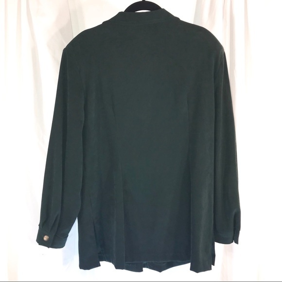Allison-Che Vintage Hunter Green Shirt, Size 16P - Picture 3 of 5